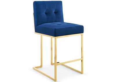 Image for Gold Navy Privy Gold Stainless Steel Performance Velvet Counter Stool