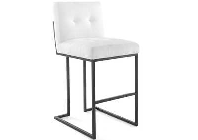 Image for Black White Privy Black Stainless Steel Upholstered Fabric Bar Stool