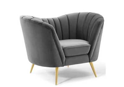 Image for Gray Opportunity Performance Velvet Arm Chair