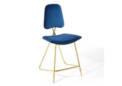 Image for Navy Ponder Performance Velvet Counter Stool