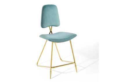 Image for Sea Blue Ponder Performance Velvet Counter Stool