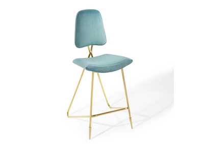 Image for Sea Blue Ponder Performance Velvet Bar Stool
