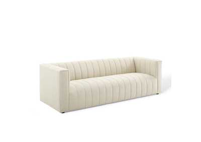 Image for Beige Reflection Channel Tufted Upholstered Fabric Sofa