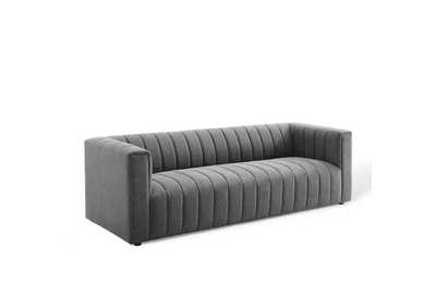 Image for Charcoal Reflection Channel Tufted Upholstered Fabric Sofa