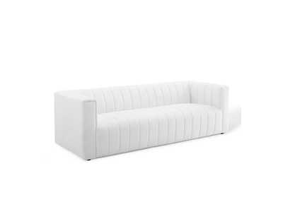 Image for White Reflection Channel Tufted Upholstered Fabric Sofa