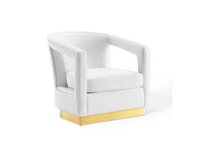 Image for White Frolick Performance Velvet Arm Chair