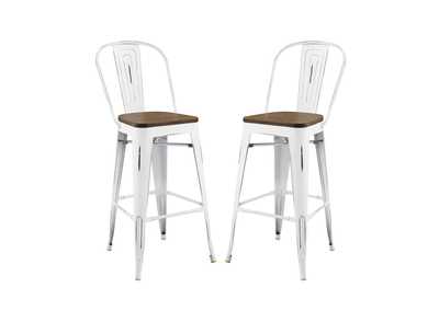 Image for White Promenade Bar Stool [Set of 2]