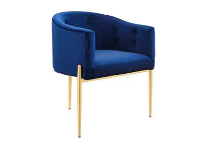 Image for Navy Savour Tufted Performance Velvet Accent Chair