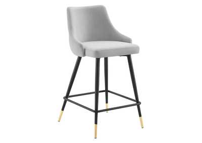 Image for Light Gray Adorn Performance Velvet Counter Stool