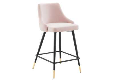 Image for Pink Adorn Performance Velvet Counter Stool
