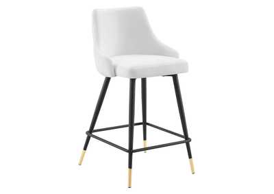 Image for White Adorn Performance Velvet Counter Stool