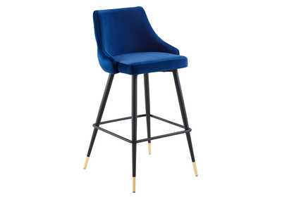 Image for Navy Adorn Performance Velvet Bar Stool