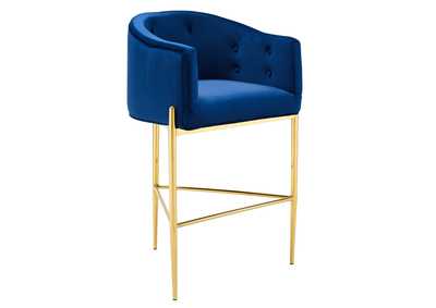 Image for Navy Savour Tufted Performance Velvet Bar Stool