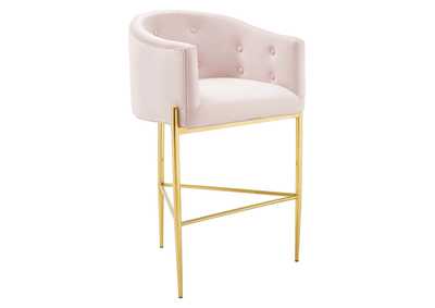 Image for Pink Savour Tufted Performance Velvet Bar Stool