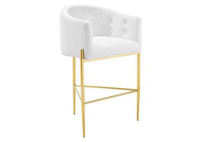 Image for White Savour Tufted Performance Velvet Bar Stool