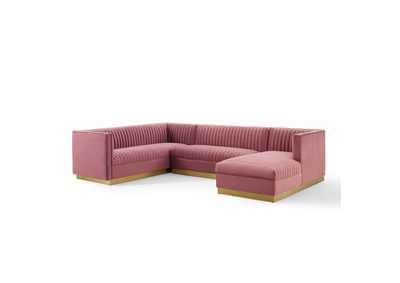 Image for Dusty Rose Sanguine 3 Piece Performance Velvet Sectional Sofa Set