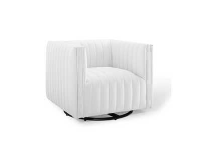 Image for White Conjure Tufted Swivel Upholstered Arm Chair