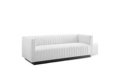 Image for White Conjure Tufted Upholstered Fabric Sofa
