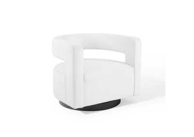 Image for White Spin Cutaway Performance Velvet Swivel Arm Chair