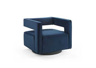 Image for Midnight Blue Booth Performance Velvet Swivel Arm Chair