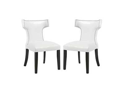 Image for White Curve Dining Chair Vinyl [Set of 2]