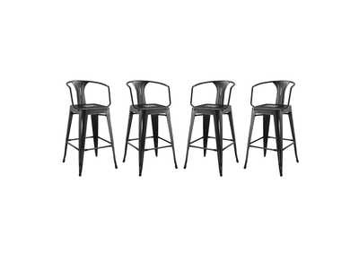 Image for Black Promenade Bar Stool [Set of 4]