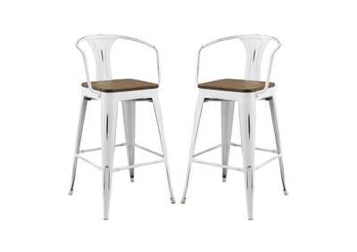 Image for White Promenade Bar Stool [Set of 2]