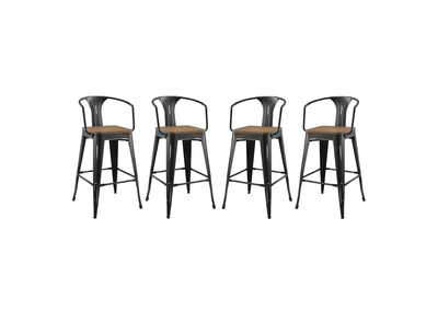 Image for Black Promenade Bar Stool [Set of 4]