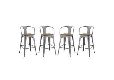 Image for Gunmetal Promenade Bar Stool [Set of 4]
