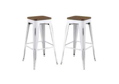 Image for White Promenade Bar Stool [Set of 2]