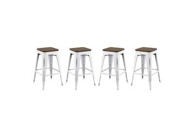 Image for White Promenade Counter Stool [Set of 4]