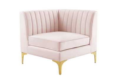 Image for Pink Triumph Channel Tufted Performance Velvet Sectional Sofa Corner Chair