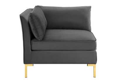 Image for Gray Ardent Performance Velvet Sectional Sofa Corner Chair