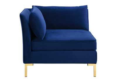 Image for Navy Ardent Performance Velvet Sectional Sofa Corner Chair