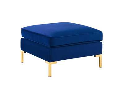 Image for Navy Ardent Performance Velvet Ottoman