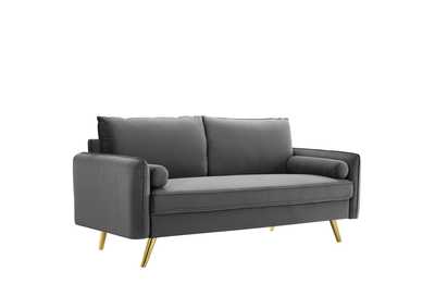 Image for Gray Revive Performance Velvet Sofa