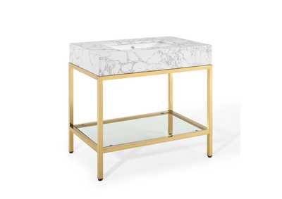 Image for Gold White Kingsley 36" Gold Stainless Steel Bathroom Vanity