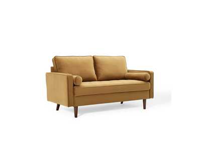 Image for Cognac Valour Performance Velvet Loveseat