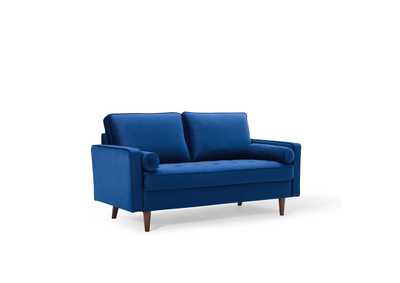 Image for Navy Valour Performance Velvet Loveseat