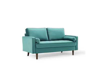 Image for Teal Valour Performance Velvet Loveseat