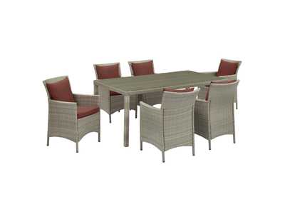 Image for Light Gray Currant Conduit 7 Piece Outdoor Patio Wicker Rattan Dining Set