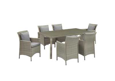 Image for Light Gray Gray Conduit 7 Piece Outdoor Patio Wicker Rattan Dining Set