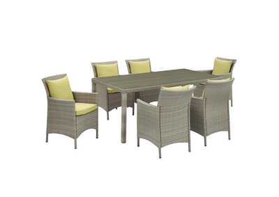 Image for Light Gray Peridot Conduit 7 Piece Outdoor Patio Wicker Rattan Dining Set