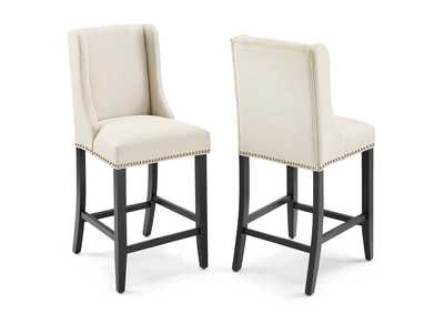 Image for Beige Baron Counter Stool Upholstered Fabric [Set of 2]