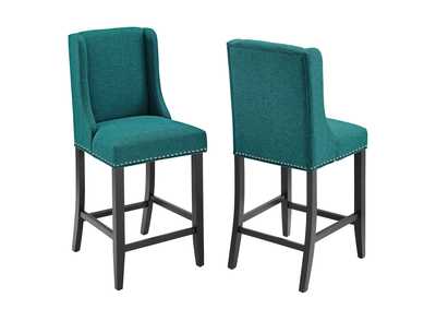 Image for Teal Baron Counter Stool Upholstered Fabric [Set of 2]