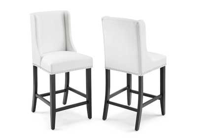 Image for White Baron Counter Stool Faux Leather [Set of 2]