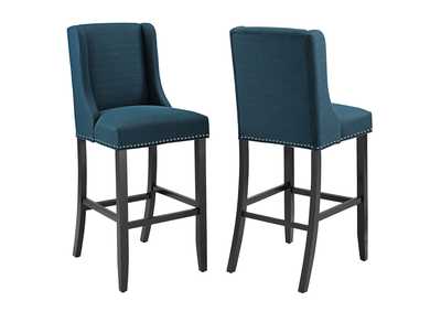 Image for Azure Baron Bar Stool Upholstered Fabric [Set of 2]