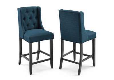 Image for Azure Baronet Counter Bar Stool Upholstered Fabric [Set of 2]