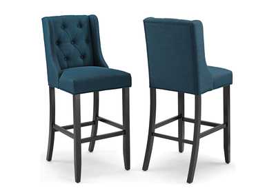 Image for Azure Baronet Bar Stool Upholstered Fabric [Set of 2]