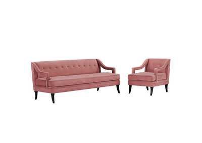 Image for Dusty Rose Concur Living Room Set Performance Velvet [Set of 2]